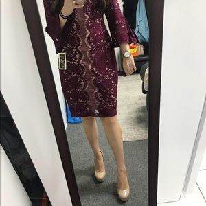 Purple lace dress with detailing